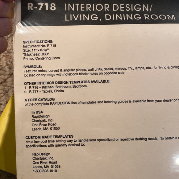 NIP Berol Rapiddesign #R-718 Interior Design/Living, Dining Room Template - Picture 5 of 6